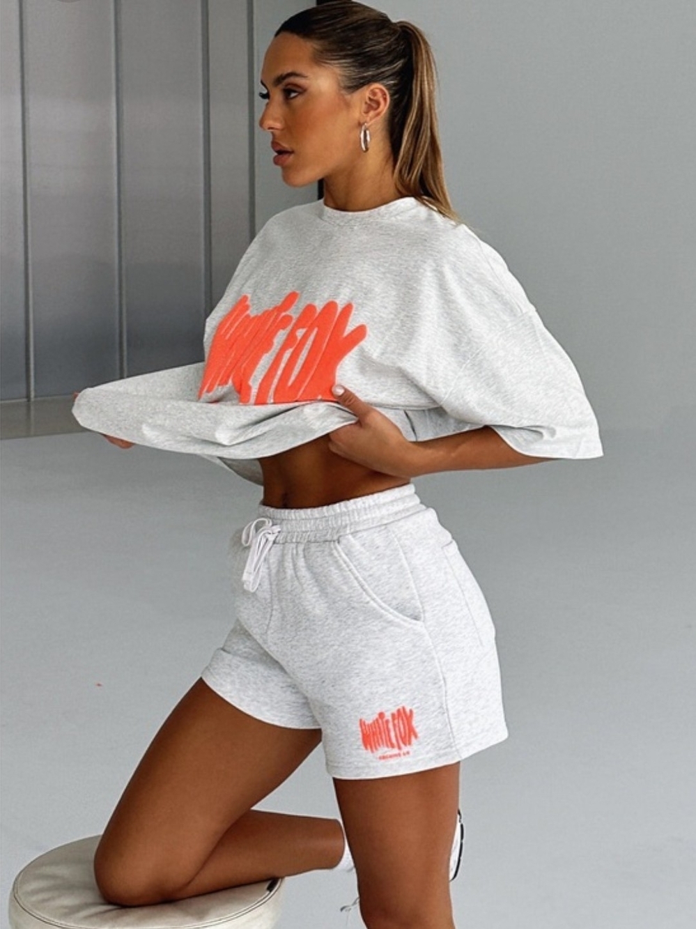 White Fox Archive 6.0 Cloudburst Lounge Shorts Gray S Y2K Athleisure
